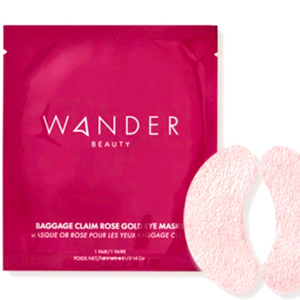 WANDER BEAUTY BAGGAGE CLAIM ROSE GOLD EYE MASK PACKETTE